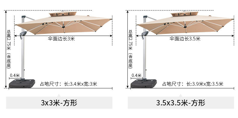 戶外太陽(yáng)傘尺寸